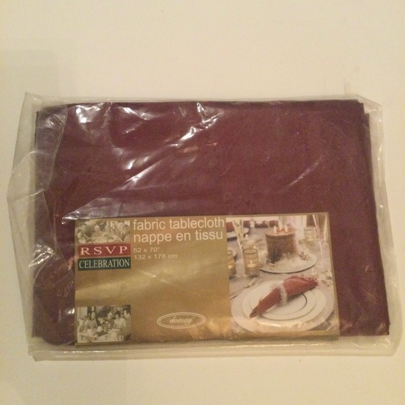 Domay Celebration Satin Stripe Tablecloth Burgundy - Picture 5 of 5